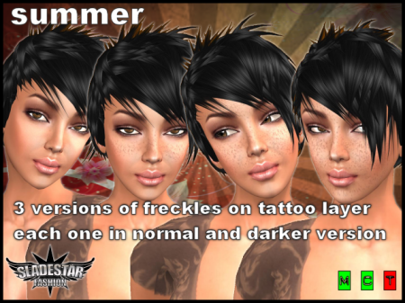 summer - a secondlife freckle package on tattoo layer